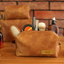 کیف اصلاح مردانه چرم | مدل SILVA Shaving Bag05