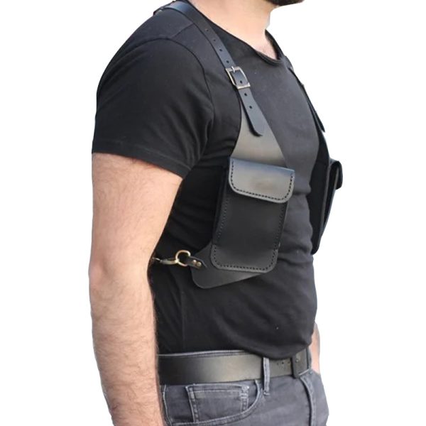 کیف جلیقه شانه چرم مدل SILVA Shoulder Vest Bag02