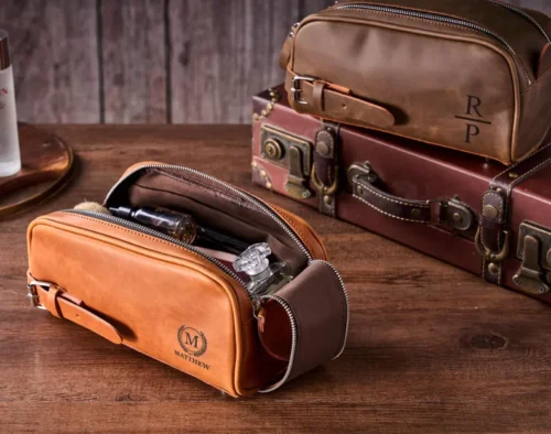 کیف اصلاح مردانه چرم مدل SILVA Shaving Bag33