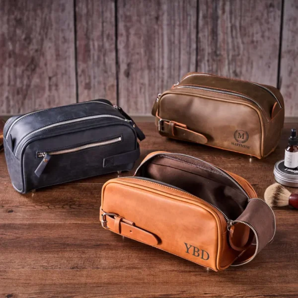 کیف اصلاح مردانه چرم مدل SILVA Shaving Bag33